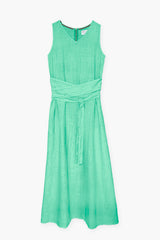 LINEN DRESS WITH BELT DETAIL VERONICA - DRESSES - SCAPA FASHION - SCAPA OFFICIAL