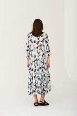 DRESS LAKSMI - AQUA OR ORANGE MULTICOLOR PRINT