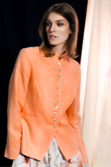 ITALIAN ORANGE LINEN JACKET HYLTON - JACKETS - SCAPA FASHION - SCAPA OFFICIAL