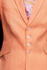 ORANGE PEACH ITALIAN LINEN JACKET HAYWORTH - JACKETS - SCAPA FASHION - SCAPA OFFICIAL