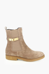 SUEDE CHELSEA BOOT WITH GOLD DETAIL - SHOES - SCAPA FASHION - SCAPA OFFICIAL