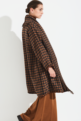 PLAID PONCHO STYLE COAT OAKLEY - COATS - SCAPA FASHION - SCAPA OFFICIAL