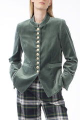 COTTON VELVET SINGLE-BREASTED JACKET HYLTON - JACKETS - SCAPA FASHION - SCAPA OFFICIAL