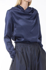 ITALIAN SATIN COWL NECK BLOUSE CLARISSA - SHIRTS - SCAPA FASHION - SCAPA OFFICIAL