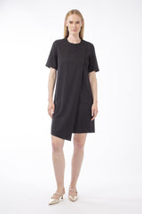 VIRGIN WOOL ASYMMETRICAL DRESS PIXY - DRESSES - SCAPA FASHION - SCAPA OFFICIAL