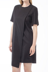 VIRGIN WOOL ASYMMETRICAL DRESS PIXY - DRESSES - SCAPA FASHION - SCAPA OFFICIAL