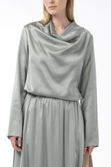 ITALIAN SATIN COWL NECK BLOUSE CLARISSA - SHIRTS - SCAPA FASHION - SCAPA OFFICIAL