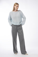ITALIAN FLANNEL WOOL TROUSERS JOLENE - TROUSERS - SCAPA FASHION - SCAPA OFFICIAL