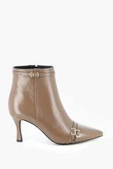 LEATHER ANKLE BOOT WITH BUCKLE DETAIL - SHOES - SCAPA FASHION - SCAPA OFFICIAL