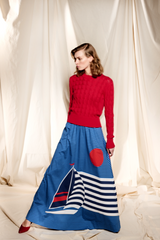 ITALIAN COTTON POPLIN MAXI-SKIRT ODINA - SKIRTS - SCAPA FASHION - SCAPA OFFICIAL