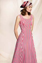 COTTON STRIPED DRESS CHRISTA - DRESSES - SCAPA FASHION - SCAPA OFFICIAL