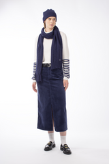 COTTON STRETCH DENIM FRONT SPLIT SKIRT MERYN - SKIRTS - SCAPA FASHION - SCAPA OFFICIAL