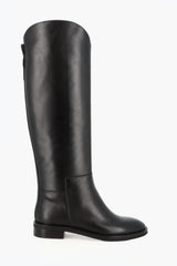 BLACK LEATHER RIDING BOOTS - SHOES - SCAPA FASHION - SCAPA OFFICIAL