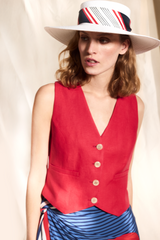 ITALIAN LINEN WAISTCOAT JANE - GILETS - SCAPA FASHION - SCAPA OFFICIAL