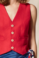 ITALIAN LINEN WAISTCOAT JANE - GILETS - SCAPA FASHION - SCAPA OFFICIAL