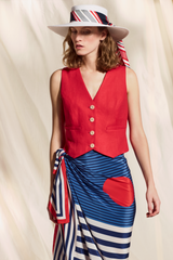 ITALIAN LINEN WAISTCOAT JANE - GILETS - SCAPA FASHION - SCAPA OFFICIAL