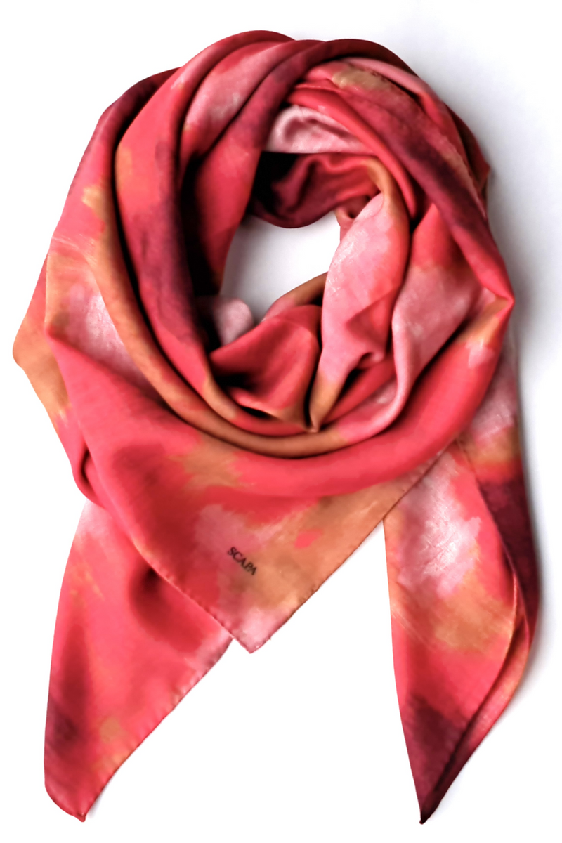 WOOL SILK BLEND ABSTRACT PRINT SHAWL RILEY - ACCESSOIRES - SCAPA FASHION - SCAPA OFFICIAL