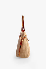 RAFFIA BAG WITH LEATHER DETAILS LIO - BAGS - SCAPA FASHION - SCAPA OFFICIAL
