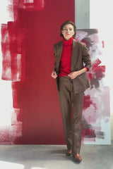 LEATHER STRAIGHT FIT TROUSERS AUDE