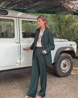 GREEN VIRGIN WOOL TROUSERS PRINCESS