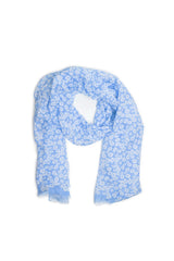 LINEN FLORAL SHAWL BASIL - - SCAPA FASHION - SCAPA OFFICIAL