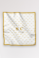 SILK MONOGRAM SHAWL BRAND - ACCESSOIRES - SCAPA FASHION - SCAPA OFFICIAL