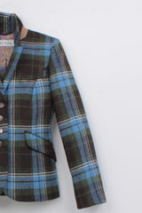 SHETLAND WOOL PLAID JACKET HAYWORTH - JACKETS - SCAPA FASHION - SCAPA OFFICIAL