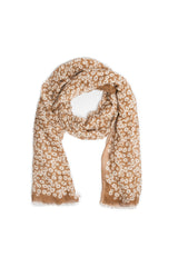 LINEN FLORAL SHAWL BASIL - - SCAPA FASHION - SCAPA OFFICIAL