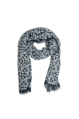 LINEN FLORAL SHAWL BASIL - - SCAPA FASHION - SCAPA OFFICIAL