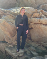 NAVY VIRGIN WOOL TROUSERS PRINCESS