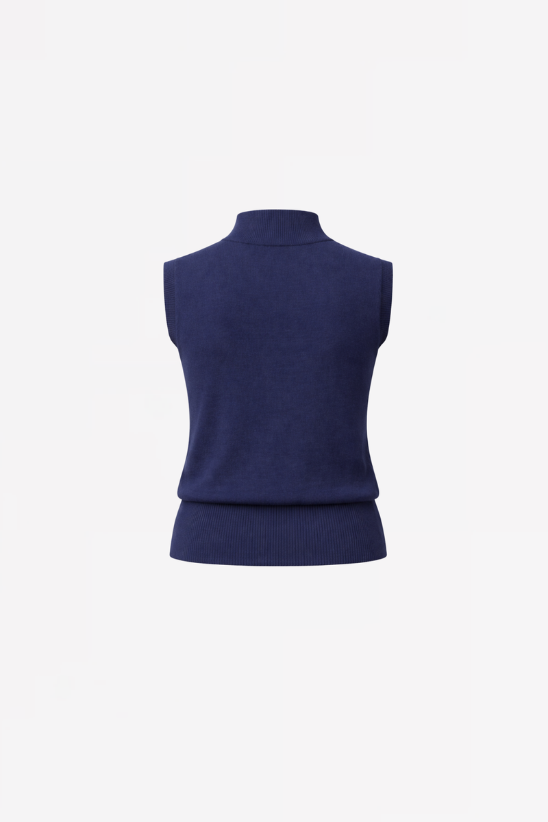 SLEEVELESS COTTON PULL GLORIA - NAVY AND WINE - PULLS - SCAPA FASHION - SCAPA OFFICIAL