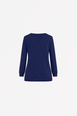 V-NECK PULL CLARICE - WHITE/NAVY/LIGHT BLUE - PULLS - SCAPA FASHION - SCAPA OFFICIAL