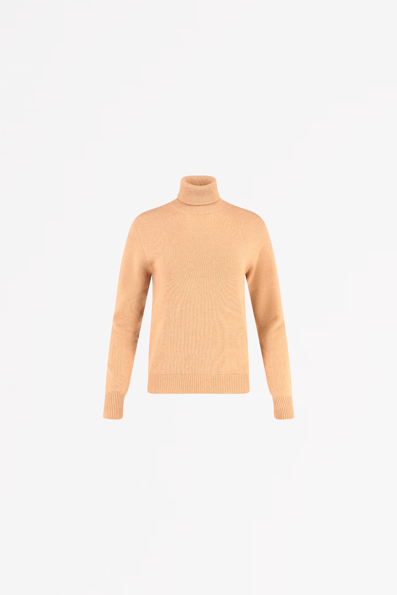 MERIINO WOOL TURTLENECK PULL  ROSE - PULLS - SCAPA FASHION - SCAPA OFFICIAL