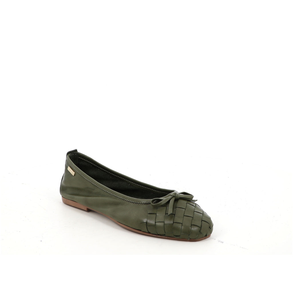 LEATHER WOVEN  BALLERINA - SHOES - SCAPA FASHION - SCAPA OFFICIAL