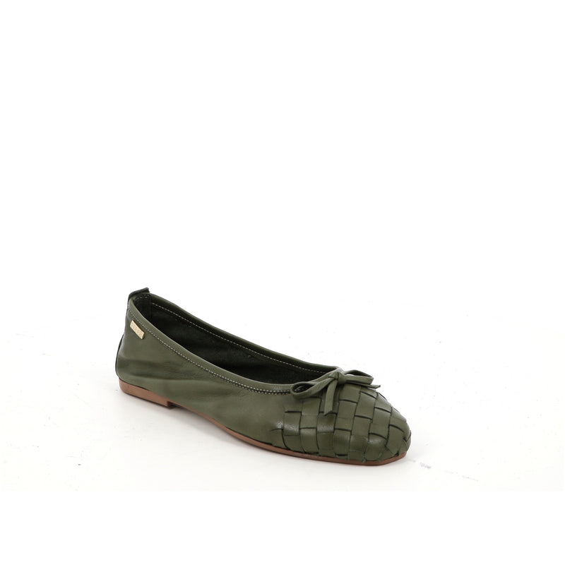 LEATHER WOVEN  BALLERINA - SHOES - SCAPA FASHION - SCAPA OFFICIAL