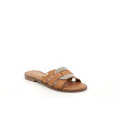 LEATHER SLIPPER WITH RHINESTONE DETAIL