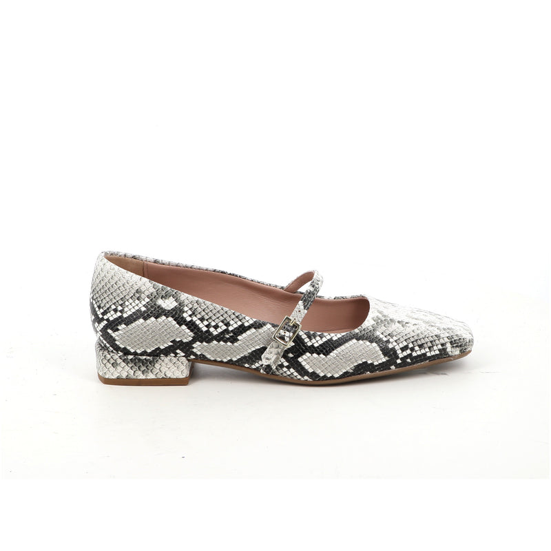 SNAKE PRINTED LEATHER BALLERINA