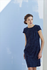 WOOL MARINE BOUCLÉ DRESS MIRABELLE - DRESSES - SCAPA FASHION - SCAPA OFFICIAL
