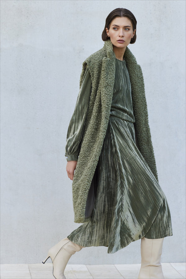SLEEVELESS TEDDY COAT SOFIA - COATS - SCAPA FASHION - SCAPA OFFICIAL