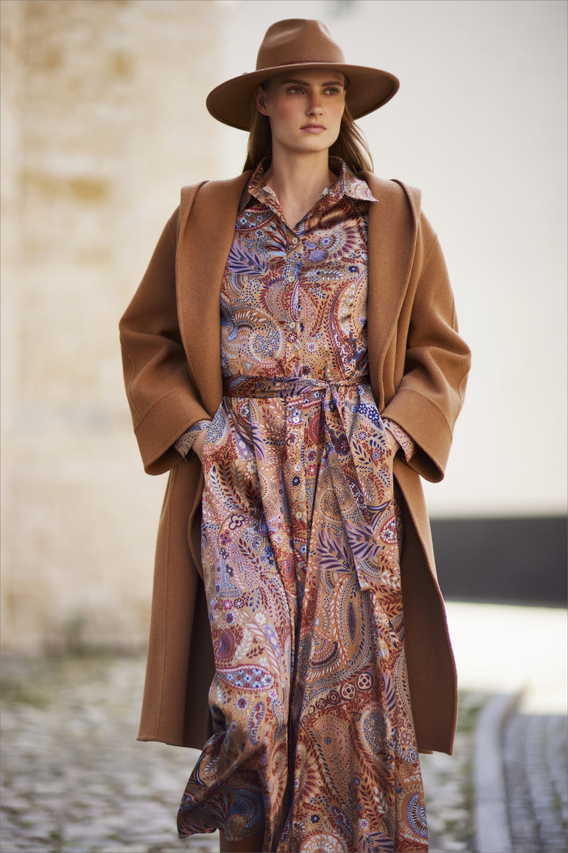 ITALIAN SILK PAISLEY PRINT  DRESS CHANELLE - DRESSES - SCAPA FASHION - SCAPA OFFICIAL