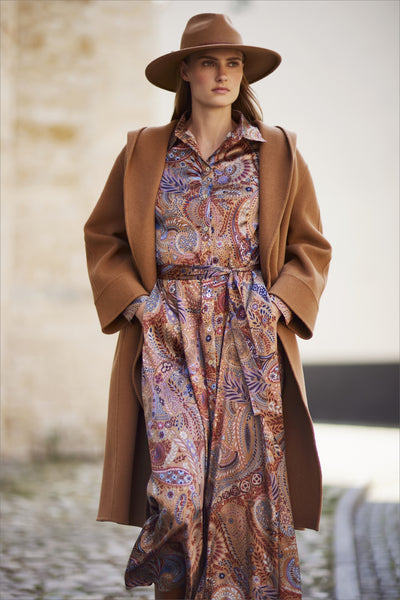 ITALIAN SILK PAISLEY PRINT DRESS CHANELLE