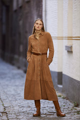 SUEDE MAXI DRESS ALEXA - DRESSES - SCAPA FASHION - SCAPA OFFICIAL