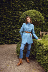 CROPPED JEANS MOUDA - DENIM BLUE OR DARK JEANS BLUE - TROUSERS - SCAPA FASHION - SCAPA OFFICIAL
