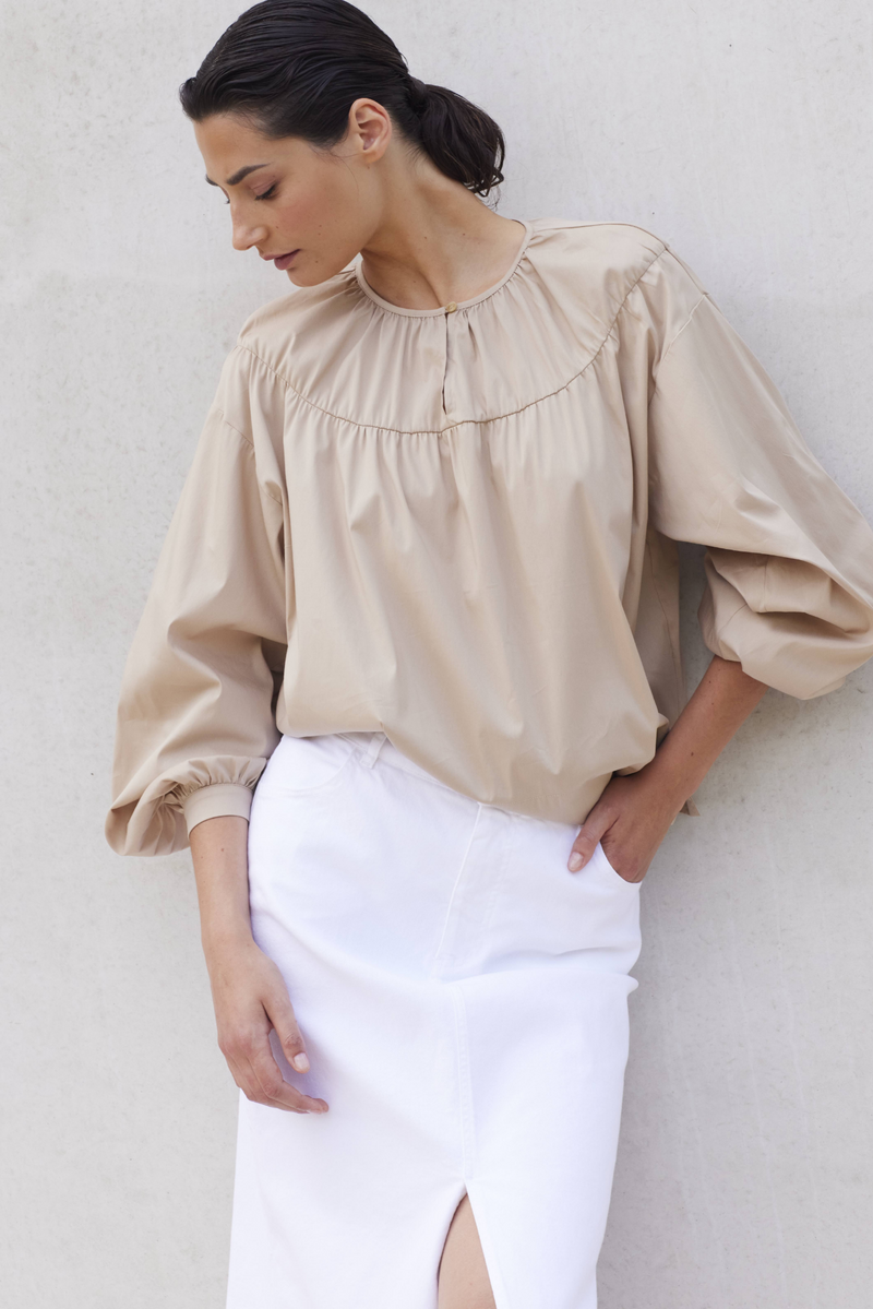 COTTON POPLIN PUFFED BLOUSE ALICE - SHIRTS - SCAPA FASHION - SCAPA OFFICIAL