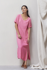 WASHED LINEN MAXI DRESS VIVIAN - DRESSES - SCAPA FASHION - SCAPA OFFICIAL