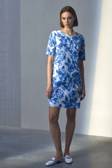 COTTON POPLIN FLORAL DRESS ACCHIMIA - DRESSES - SCAPA FASHION - SCAPA OFFICIAL