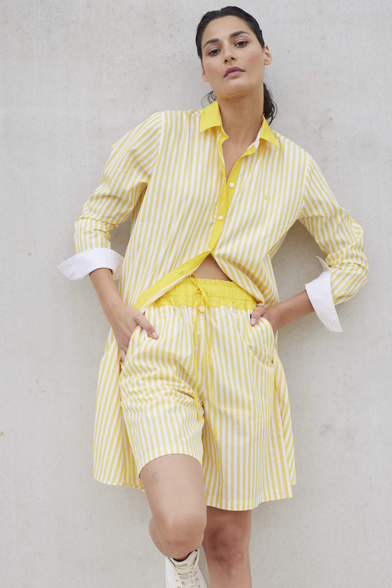 COTTON STRIPED SHIRT-STYLE DRESS INEZ - DRESSES - SCAPA FASHION - SCAPA OFFICIAL