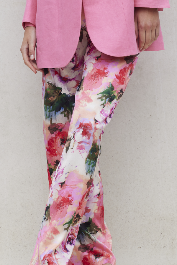 SILK FLORAL WIDE-LEG TROUSERS BEVERLY - TROUSERS - SCAPA FASHION - SCAPA OFFICIAL