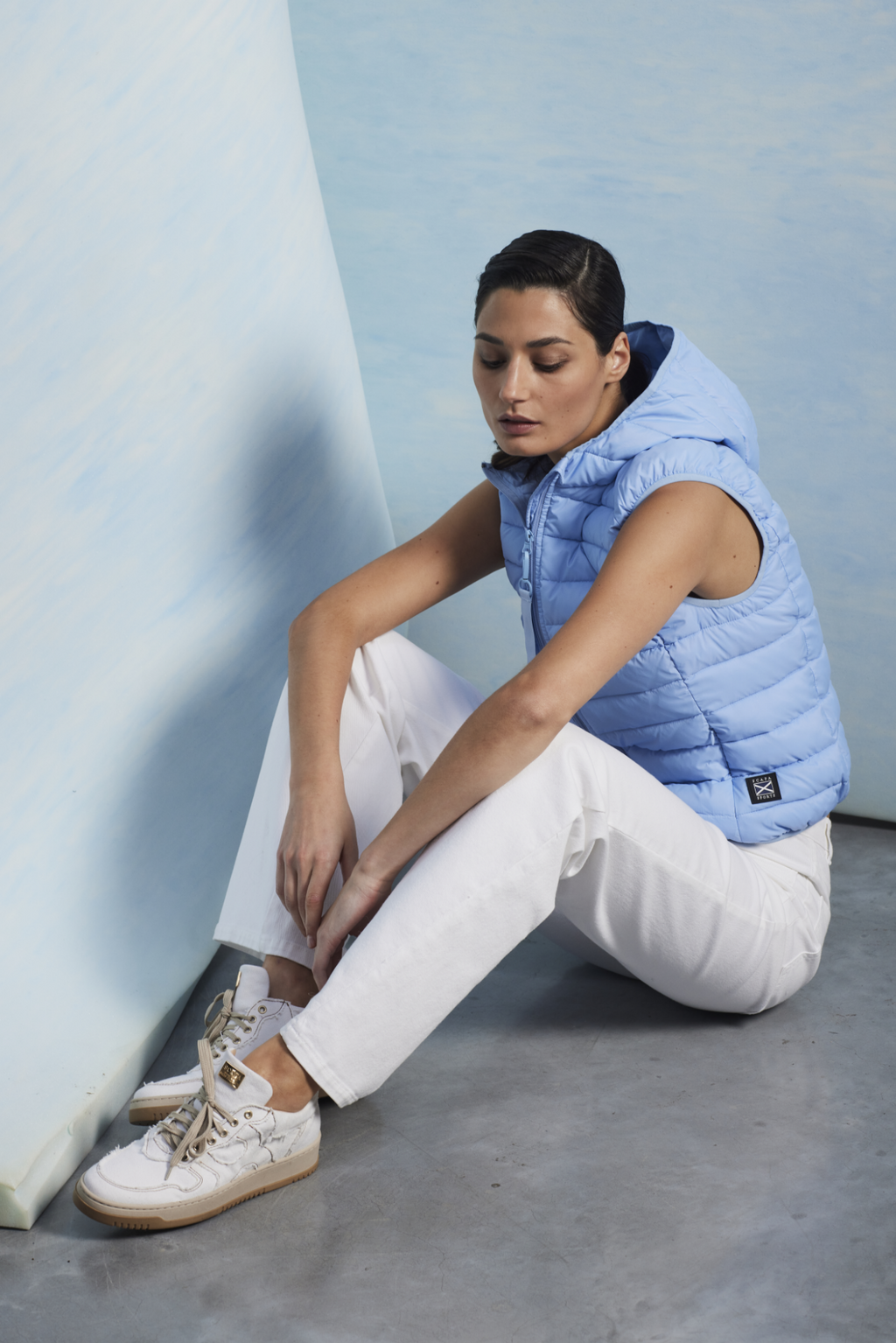 QUILTED LIGHTWEIGHT BODYWARMER FLORENCE- NAVY/LIGHT-BLUE/PINK - JACKETS - SCAPA FASHION - SCAPA OFFICIAL