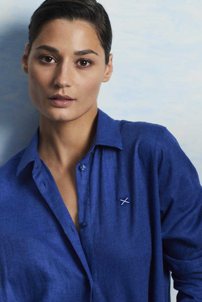 LINEN SHIRT STYLE DRESS ISLY - DRESSES - SCAPA FASHION - SCAPA OFFICIAL